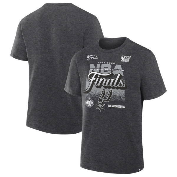 Fanatics Spurs Conference Champions Locker Room T-Shirt - Men's - Charcoal Heather - Image 3