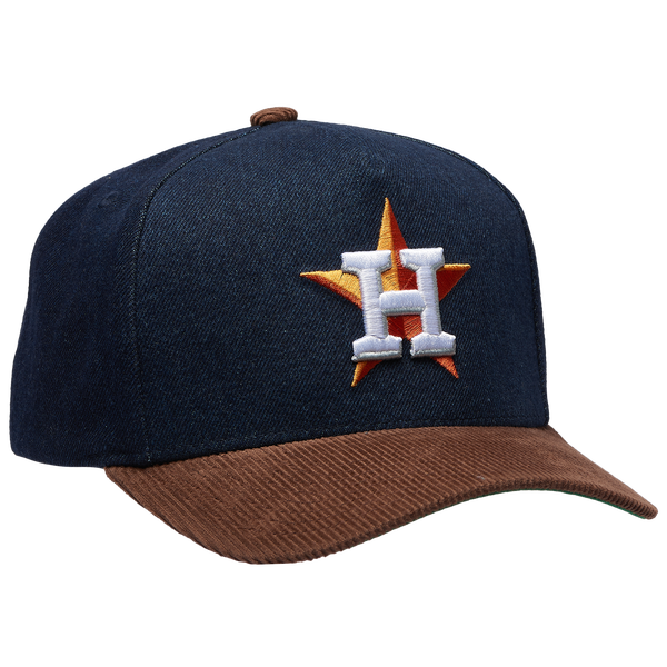 Mitchell & Ness Astros Denim Cord Pro Pinch Cap - Adult - Navy/Brown - Image 3