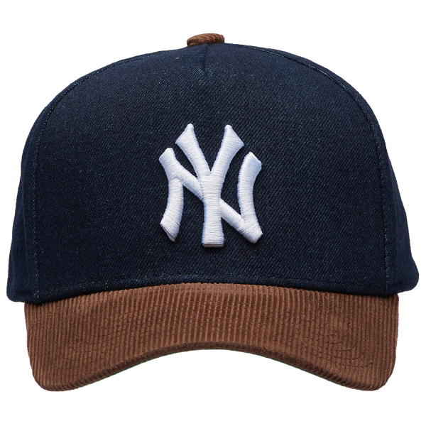 Mitchell & Ness Yankees Denim Cord Pro Pinch Cap - Adult - Brown/Navy - Image 2