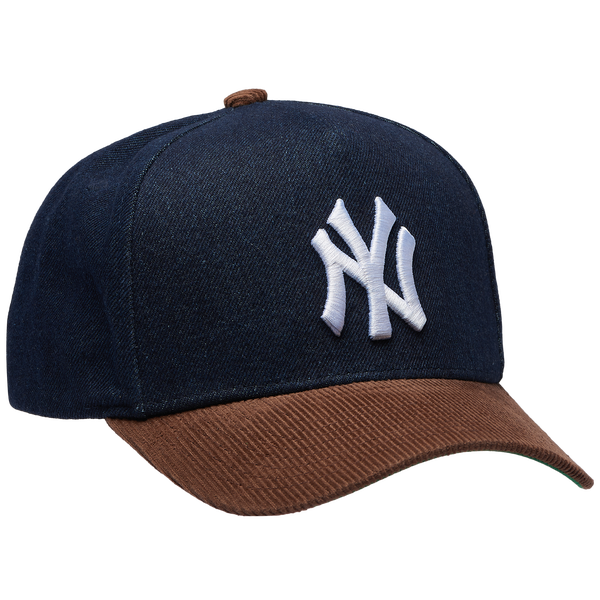 Mitchell & Ness Yankees Denim Cord Pro Pinch Cap - Adult - Brown/Navy - Image 3