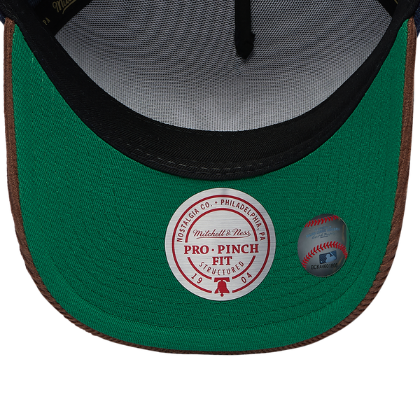 Mitchell & Ness Yankees Denim Cord Pro Pinch Cap - Adult - Brown/Navy - Image 5