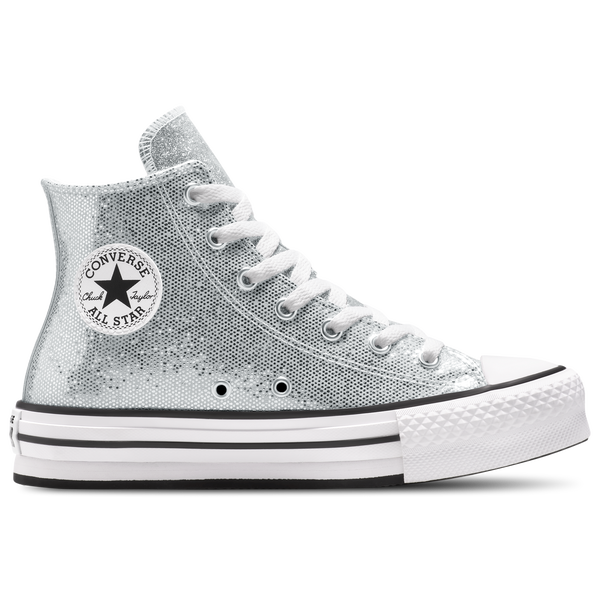 Converse Chuck Taylor All Star EVA Lift Hi - Girls' Grade School - Silver/White/Barely Grey