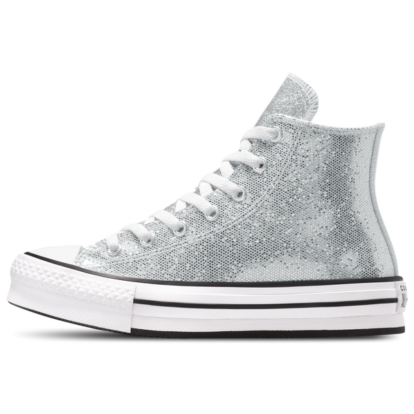 Converse Chuck Taylor All Star EVA Lift Hi - Girls' Grade School - Silver/White/Barely Grey - Image 2