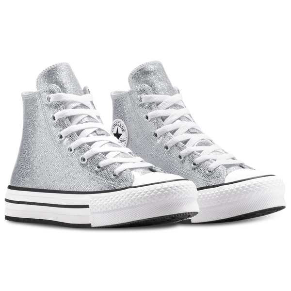 Converse Chuck Taylor All Star EVA Lift Hi - Girls' Grade School - Silver/White/Barely Grey - Image 3
