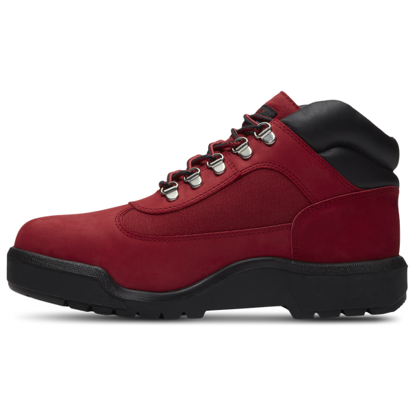 Timberland 6" Hairy Suede Chuka Field Boots - Men's - Black/Red - Image 2