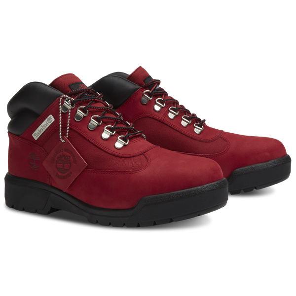 Timberland 6" Hairy Suede Chuka Field Boots - Men's - Black/Red - Image 6