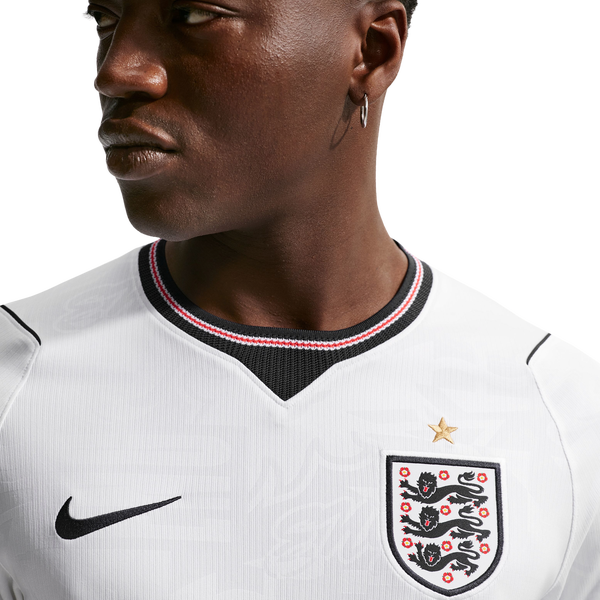 Nike England Home Replica Stadium Jersey - Men's - White/Speed Red/Obsidian - Image 3