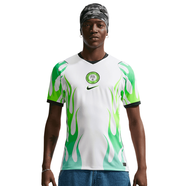 Nike Nigeria Away Replica Stadium Jersey - Men's - White/Green Glow/Black - Image 4
