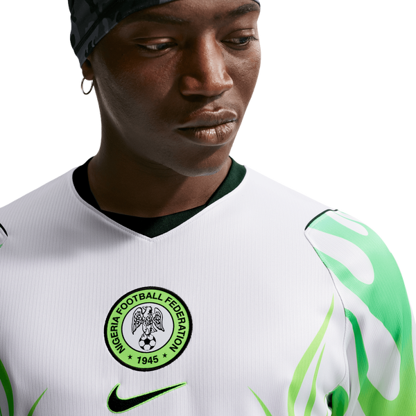 Nike Nigeria Away Replica Stadium Jersey - Men's - White/Green Glow/Black - Image 8