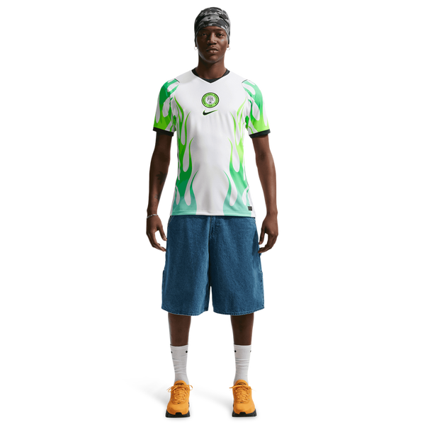 Nike Nigeria Away Replica Stadium Jersey - Men's - White/Green Glow/Black - Image 9
