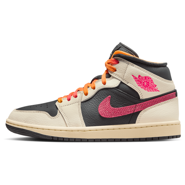 Jordan Air Jordan 1 Mid SE EDG - Women's - Pale Ivory/Racer Pink/Black - Image 2
