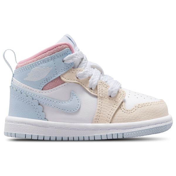 Jordan 1 Mid SE Fem - Girls' Toddler - Half Blue/Pale Ivory/White