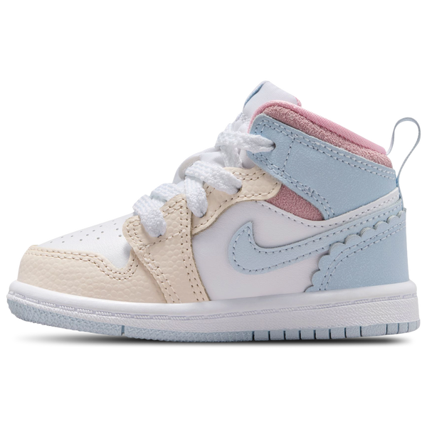 Jordan 1 Mid SE Fem - Girls' Toddler - Half Blue/Pale Ivory/White - Image 2