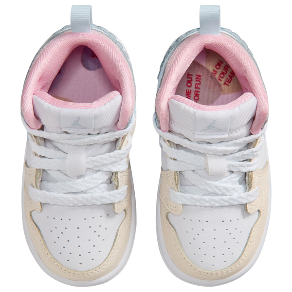 Jordan 1 Mid SE Fem - Girls' Toddler - Half Blue/Pale Ivory/White - Image 4