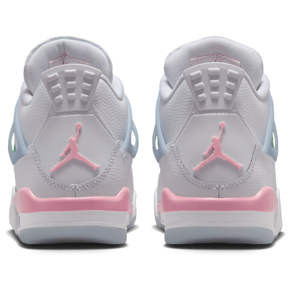 Jordan AJ 4 Retro Fem - Girls' Grade School - White/Medium Soft Pink/Half Blue - Image 3