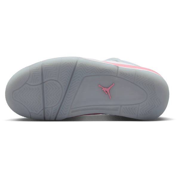 Jordan AJ 4 Retro Fem - Girls' Grade School - White/Medium Soft Pink/Half Blue - Image 5