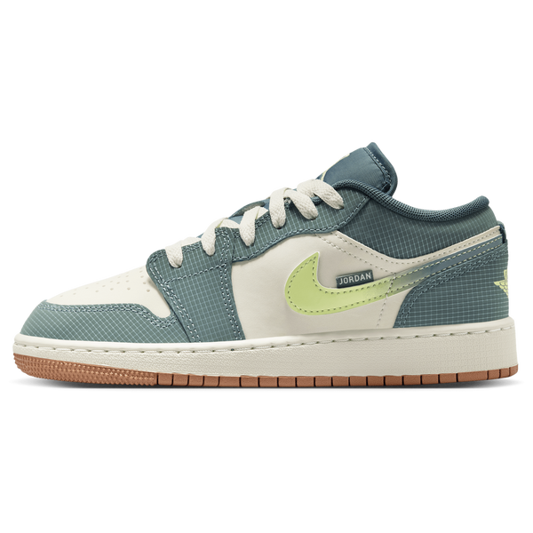 Jordan AJ 1 Low SE - Boys' Grade School - Light Lemon Twist/Hasta/Sea Glass - Image 2