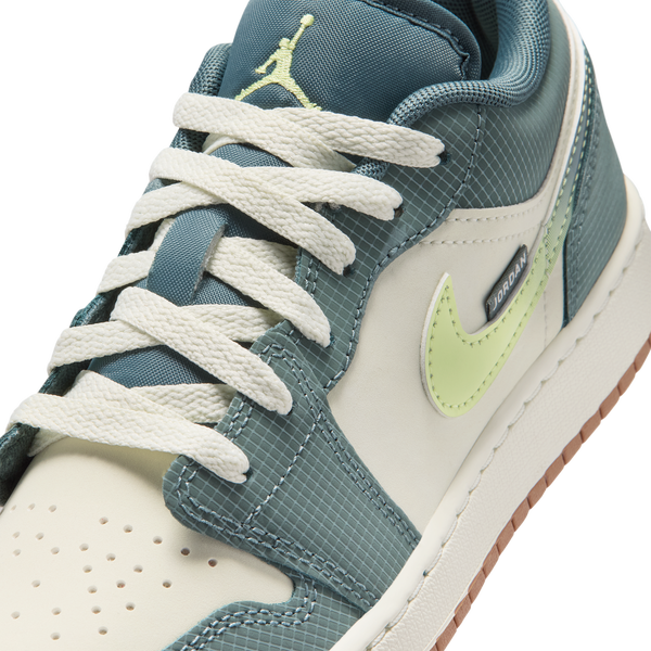 Jordan AJ 1 Low SE - Boys' Grade School - Light Lemon Twist/Hasta/Sea Glass - Image 7