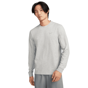 Nike Dri-FIT Primary Long Sleeve Top - Men's - Heather/Dk Grey Heather/Smoke Grey