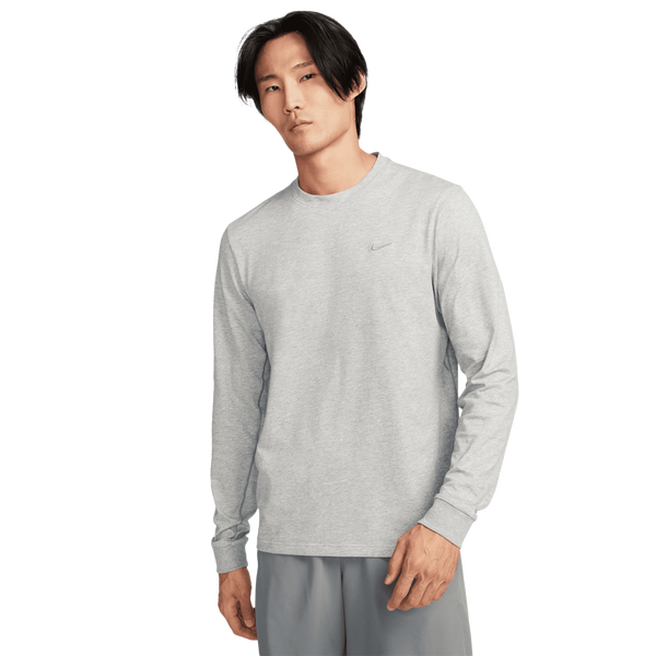 Nike Dri-FIT Primary Long Sleeve Top - Men's - Heather/Dk Grey Heather/Smoke Grey