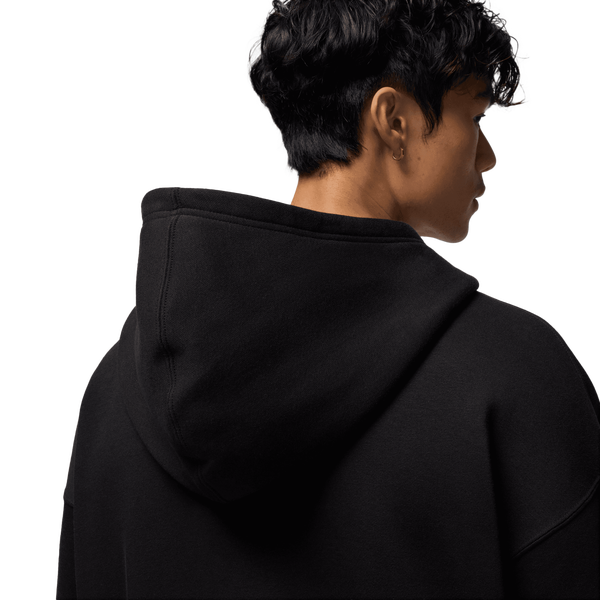 Jordan Brooklyn Oversize Stretch Pullover Hoodie - Men's - Black/Gym Red - Image 5