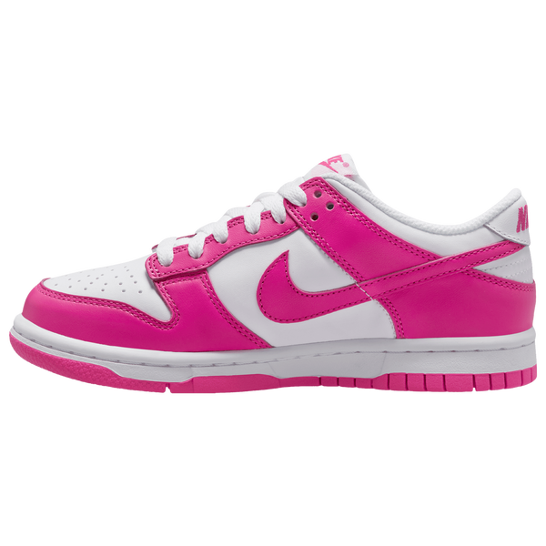 Nike Dunk Low - Girls' Grade School - White/Laser Fuchsia - Image 3
