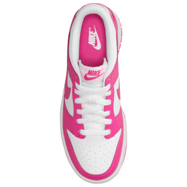Nike Dunk Low - Girls' Grade School - White/Laser Fuchsia - Image 4