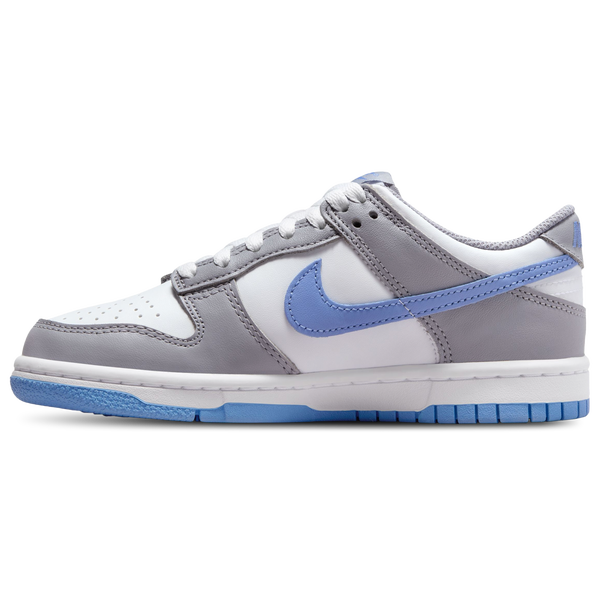 Nike Dunk Low - Girls' Grade School - White/Royal/Grey - Image 2