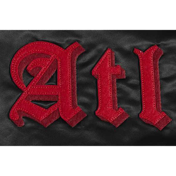 Pro Standard Atlanta Hawks Old English Rib Satin Jacket - Men's - Red/Black/Black - Image 10