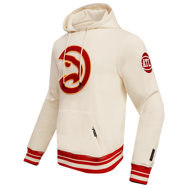 Pro Standard Atlanta Hawks Retro Classic Fleece PO Hoodie - Men's - Eggshell/Red - Image 3