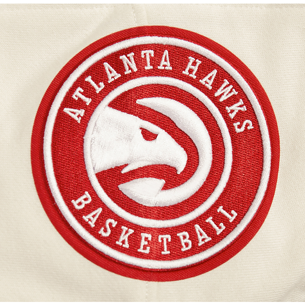 Pro Standard Atlanta Hawks Retro Classic Fleece PO Hoodie - Men's - Eggshell/Red - Image 5