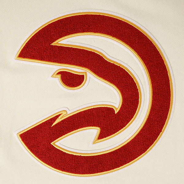 Pro Standard Atlanta Hawks Retro Classic Fleece PO Hoodie - Men's - Eggshell/Red - Image 6