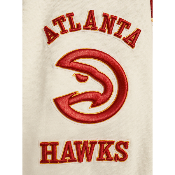 Pro Standard Atlanta Hawks Retro Classic Fleece PO Hoodie - Men's - Eggshell/Red - Image 7