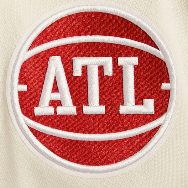 Pro Standard Atlanta Hawks Retro Classic Fleece PO Hoodie - Men's - Eggshell/Red - Image 8