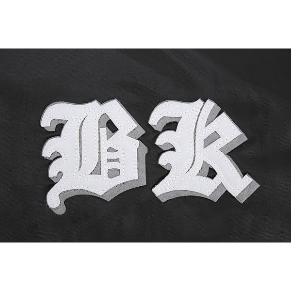 Pro Standard Brooklyn Nets Old English Rib Satin Jacket - Men's - Black/Gray - Image 6