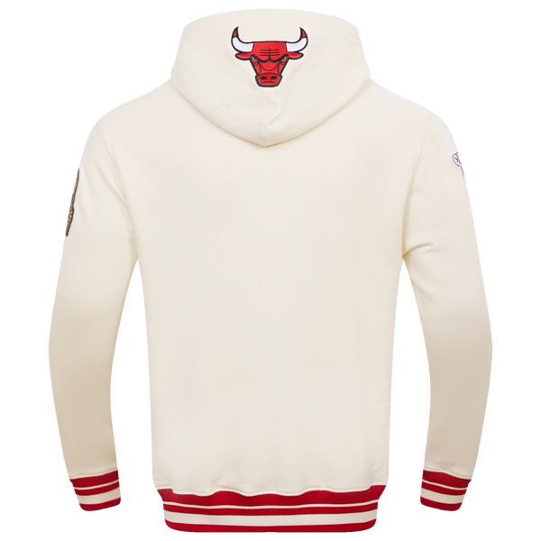 Pro Standard BULLS RETRO CLASSIC FLC PO HOODIE - Men's - Eggshell/Red - Image 2