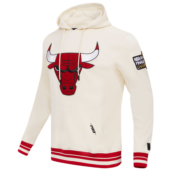 Pro Standard BULLS RETRO CLASSIC FLC PO HOODIE - Men's - Eggshell/Red - Image 3