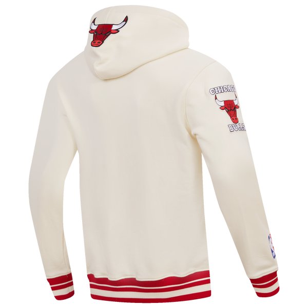 Pro Standard BULLS RETRO CLASSIC FLC PO HOODIE - Men's - Eggshell/Red - Image 4