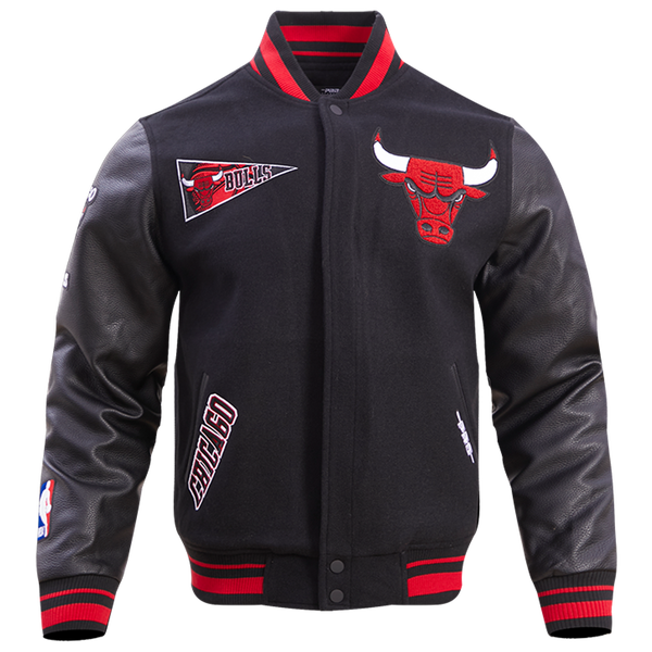 Pro Standard Chicago Bulls Retro Classic Wool Varsity Jacket - Men's - Black/Black/Red