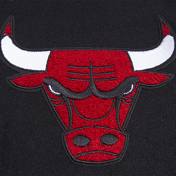 Pro Standard Chicago Bulls Retro Classic Wool Varsity Jacket - Men's - Black/Black/Red - Image 10
