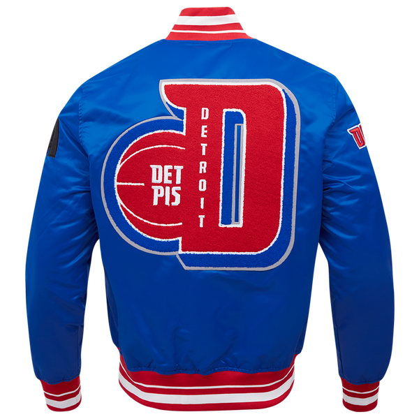 Pro Standard Detroit Pistons Mash Up Rib Satin Jacket - Men's - Royal Blue/Red - Image 2