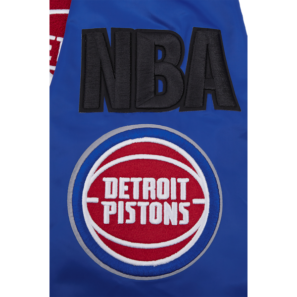 Pro Standard Detroit Pistons Mash Up Rib Satin Jacket - Men's - Royal Blue/Red - Image 8