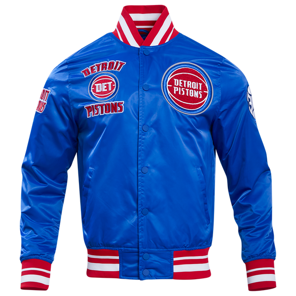 Pro Standard Detroit Pistons Retro Classic Rib Satin Jacket - Men's - Red/Royal Blue