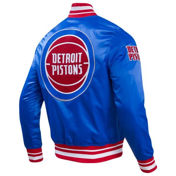Pro Standard Detroit Pistons Retro Classic Rib Satin Jacket - Men's - Red/Royal Blue - Image 4
