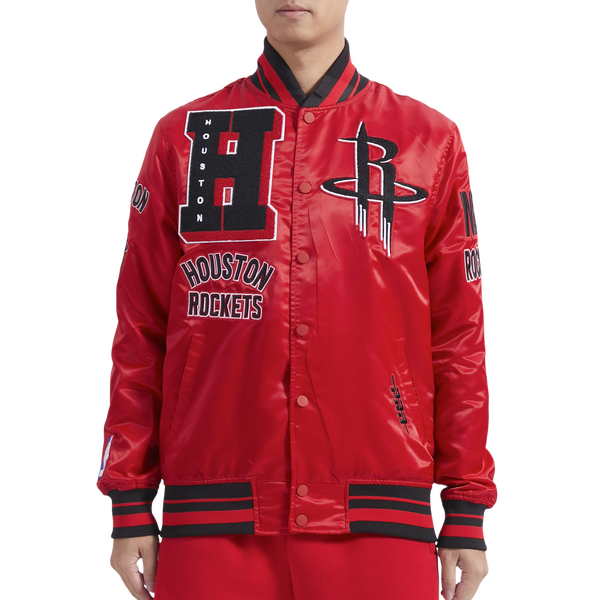 Pro Standard Houston Rockets Mash Up M Rib Satin Jacket - Men's - Red/Black