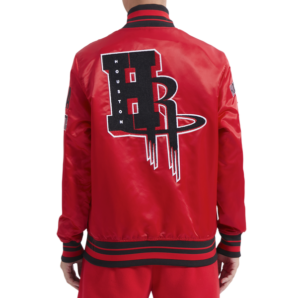 Pro Standard Houston Rockets Mash Up M Rib Satin Jacket - Men's - Red/Black - Image 2