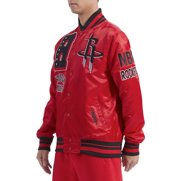 Pro Standard Houston Rockets Mash Up M Rib Satin Jacket - Men's - Red/Black - Image 3