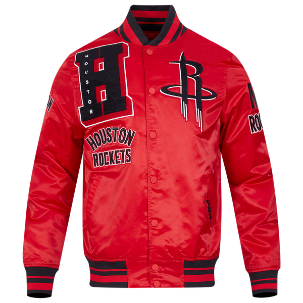 Pro Standard Houston Rockets Mash Up M Rib Satin Jacket - Men's - Red/Black - Image 5