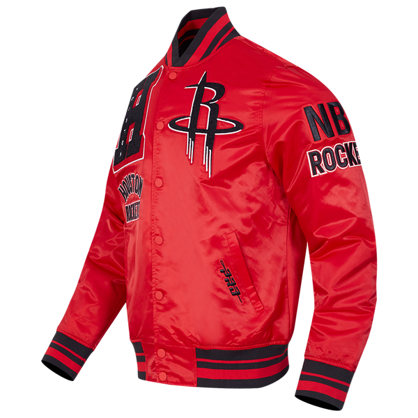 Pro Standard Houston Rockets Mash Up M Rib Satin Jacket - Men's - Red/Black - Image 7