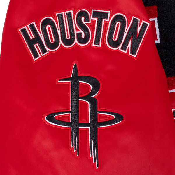 Pro Standard Houston Rockets Mash Up M Rib Satin Jacket - Men's - Red/Black - Image 12